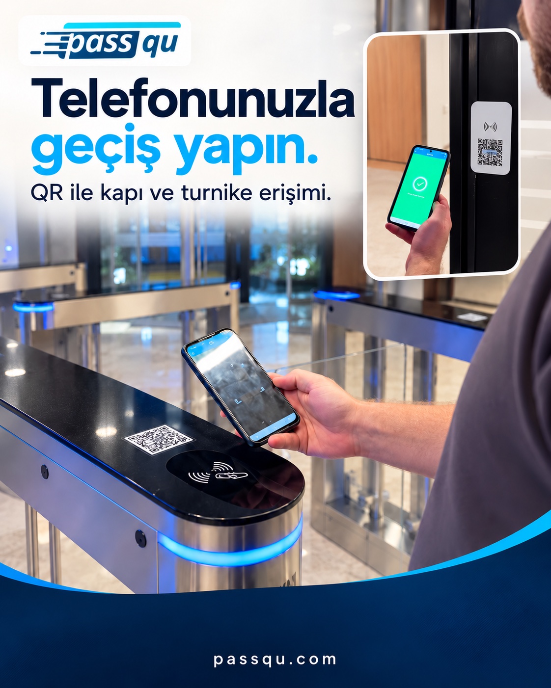 Passqu — Telefonunuzla geçiş yapın. QR ile kapı ve turnike erişimi.